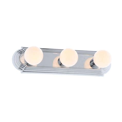 Hampton Bay 3 Light Chrome Flushmount Raceway Bath Bar Light EW553CH