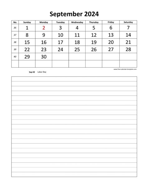 September 2024 Calendar Printable Vertical Printable Heda Hyacinthia