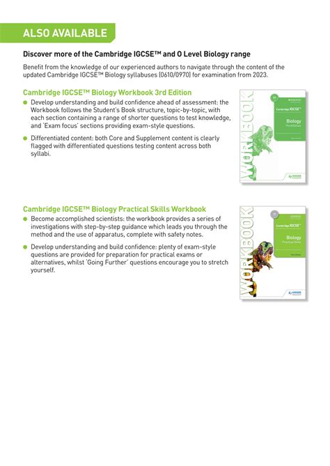 SOLUTION Cambridge IGCSE Biology Study And Revision Guide Third