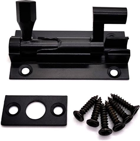 Door Bolts Polished Black Barrel Side Lock Mm Naked Door Latch With