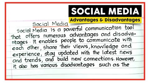 What Are The Advantages And Disadvantages Of Social Media Essay