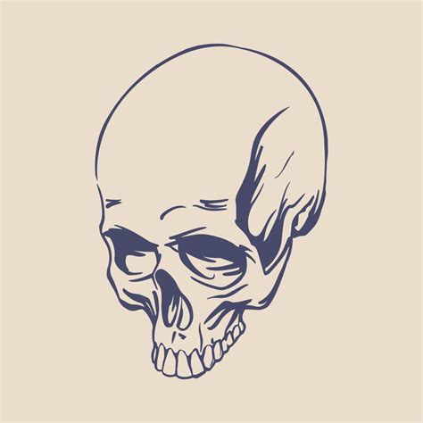 Realistic skull drawn for tattoo, horror design. Symbol of death. Vector clipart 17141365 Vector ...