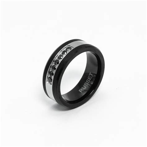 Two Tone Black Tungsten Ring