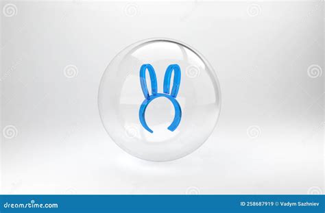 Blue Mask With Long Bunny Ears Icon Isolated On Grey Background Fetish Accessory Sex Toy For