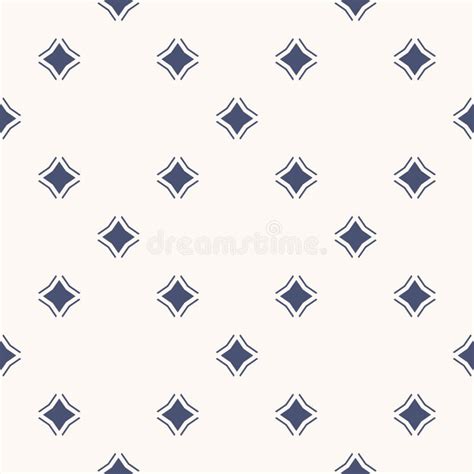 Blue And White Geometric Seamless Pattern With Diamonds Stars