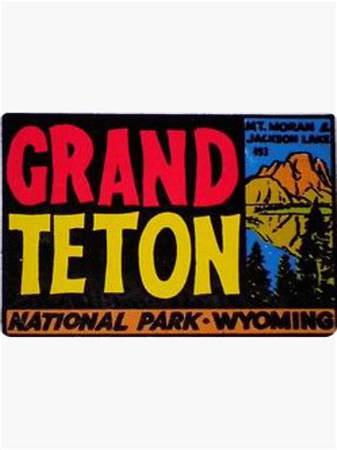 Grand Tetons National Park Wyoming USA Vintage Decal Sticker For