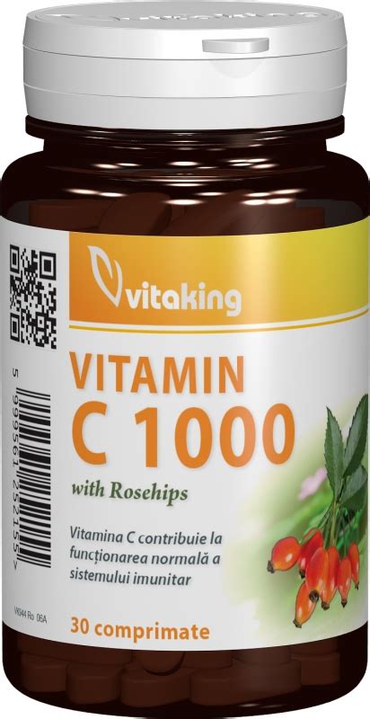 Vitamina C 1000mg cu măceșe 30 cps Vitaking Prova ro