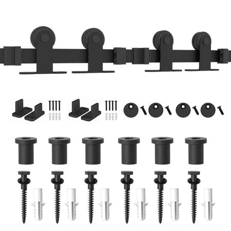 WINSOON 7 5 Ft 90 In Top Mount Sliding Barn Door Hardware Track Kit