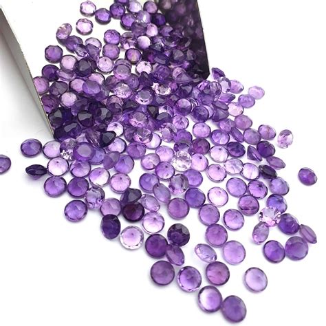 Natural African Amethyst Round Gemstone Cut Loose Stone Lot Pcs