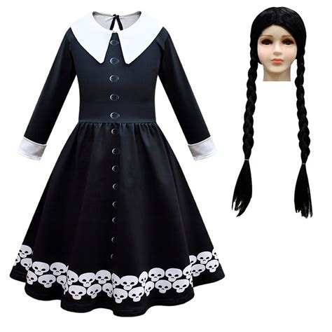 Wednesday Addams Str J Sukienka Peruka Przebranie