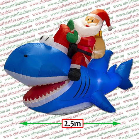 2 5m Shark Rider Santa Christmas Inflatable Airfigs Inflatables