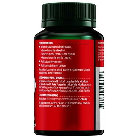 Nature S Own High Strength Magnesium Orotate 60 Capsules