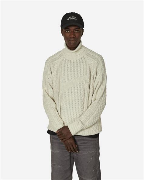 Nike Cable Knit Turtleneck Sweater Light Bone In Natural For Men Lyst