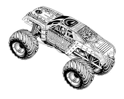 Coloriage Monster Truck 141307 Transport Dessin à colorier