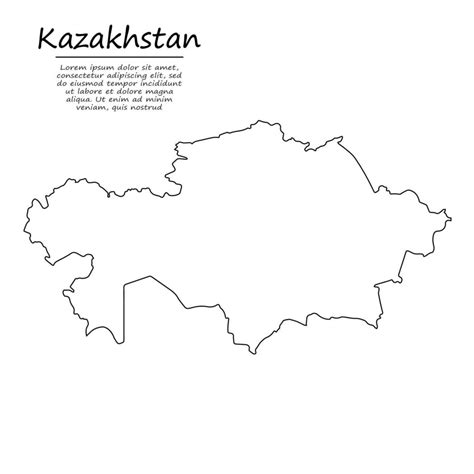 Simple Outline Map Of Kazakhstan In Sketch Line Style 21846930 Vector