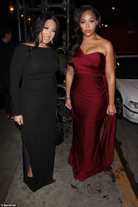 Jordyn Woods Looks Sensational In A Red Dress While Out With Her Mom After Nfta Ceremony In La