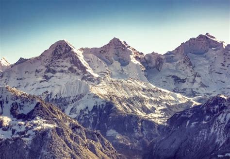 Mounts Eiger Moench Jungfrau Und Interlaken In The Jungfrau Region