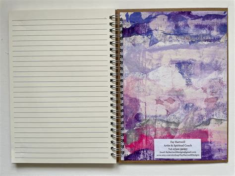 Ooak Journal Notebook With Hand Painted Decoupaged Covers Etsy