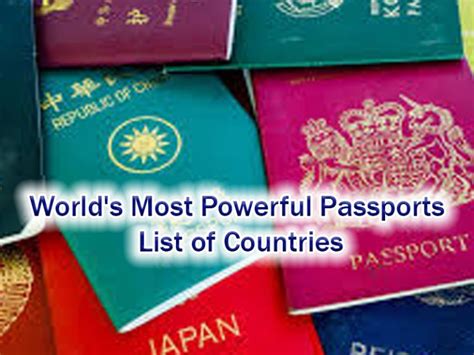 Worlds Most Powerful Passports List Of Countries