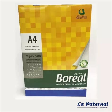 Resma A4 500 Hojas 75 Gr m2 Boreal Caja X 10 Un Envío gratis