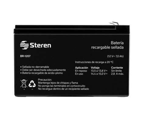 Bater A Recargable Sellada Cido Plomo V Ah Marca Steren Cad Toner