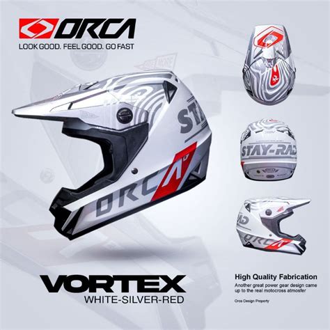 Jual Helm RSV ORCA VORTEX Helmet Original Silver Red White Shopee