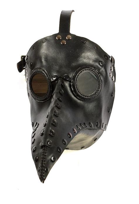 Schnabel Plague Dr Mask In Leather Black Etsy Plague Doctor Plague