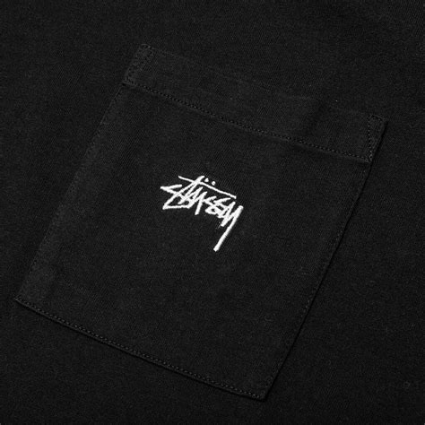 Stussy Stock Logo S/S Pocket Crew - Black – Feature