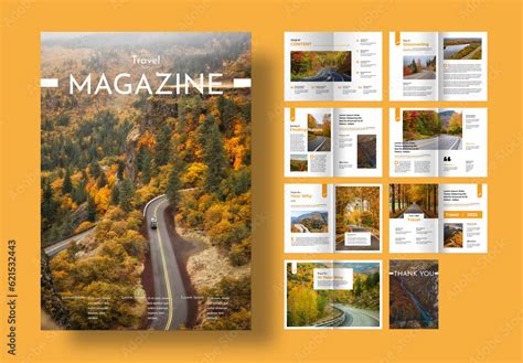 Travel Magazine Layout Stock Template | Adobe Stock