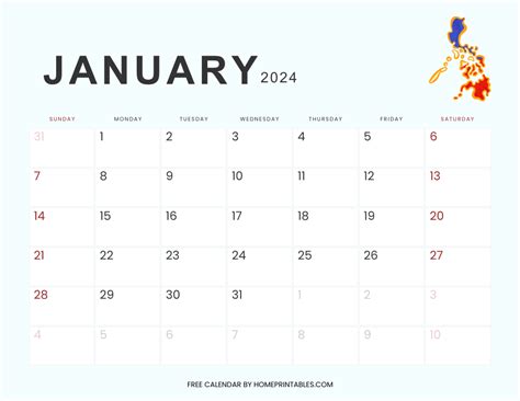 2024 Printable Calendar With Holidays Philippines 2024 - Hedy Ralina