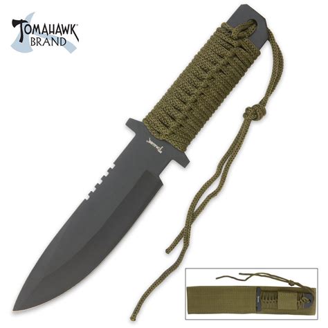 Full Tang Knife With Cord Wrapped Handle And Sheath Knives