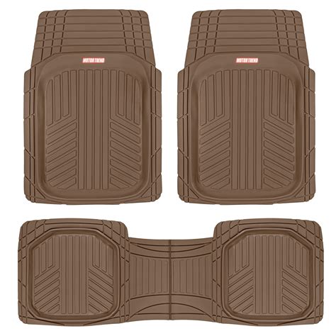 Motor Trend Flextough Plus Brown Rubber Car Floor Mats All Weather