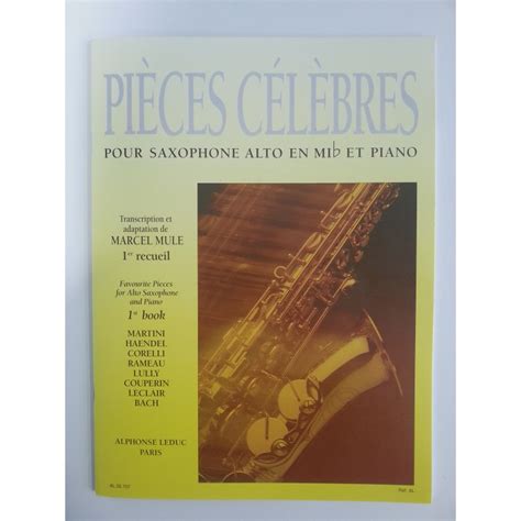 Pieces Celebres Marcel Mule Saxo Alto Y Piano