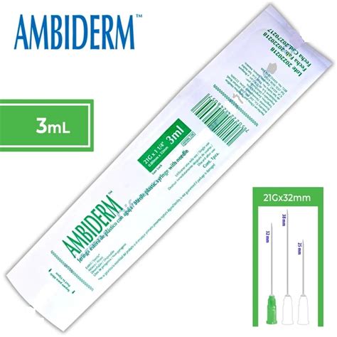 JERINGA 3 ML Ambiderm C AGUJA 21Gx32mm C 1 Pza Farmasoluciones