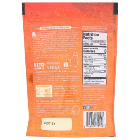 IN THE RAW Monk Fruit Keto Bakers Bag 16 Oz