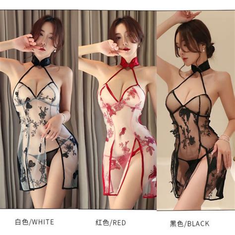 Jual Lingerie Dress Model Cheongsam Qipao Sexy Bordir Kupu Shanghai