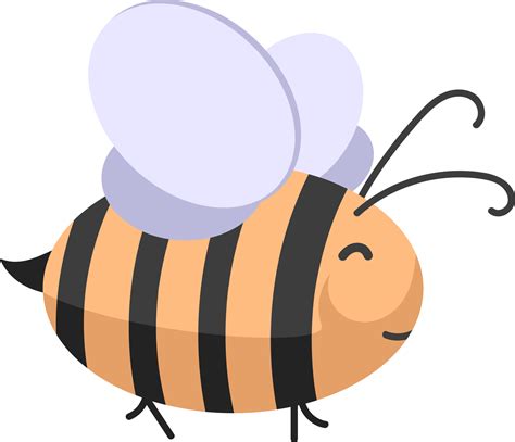 Cartoon Illustration Of A Cute Chubby And Smiling Honey Bee Png