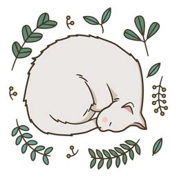 Diseño PNG Y SVG De Ilustración De Lindo Gatito Durmiendo Para Camisetas