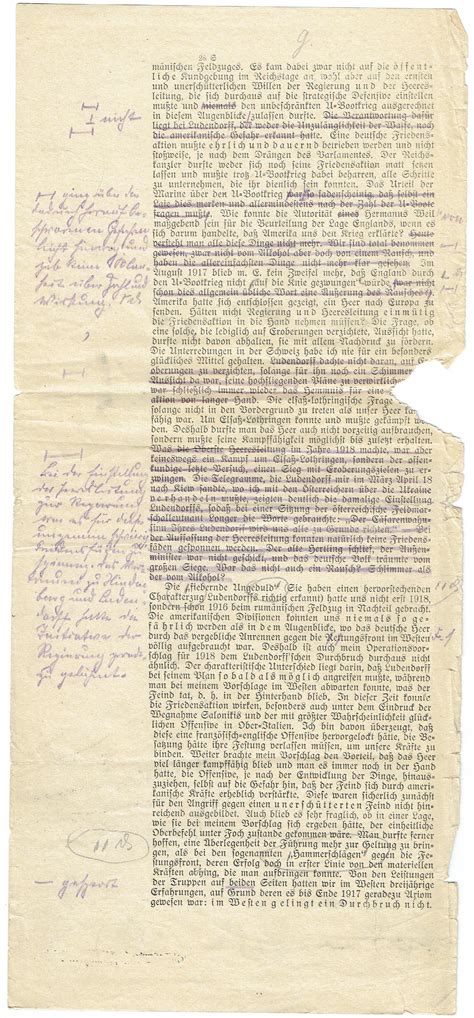 Eigenh Brief Mit Unterschrift Von Ludendorff Erich Deutscher