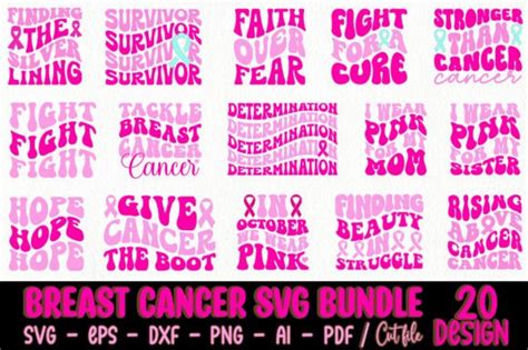 Breast Cancer Svg Bundle Ribbon Svg Graphic By Bd Graphics Hub