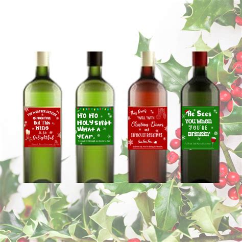 Printable Wine Labels For Christmas Funny Labels For Wine Etsy