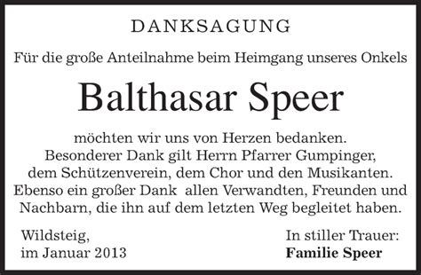 Traueranzeigen Von Balthasar Speer Trauer Merkur De