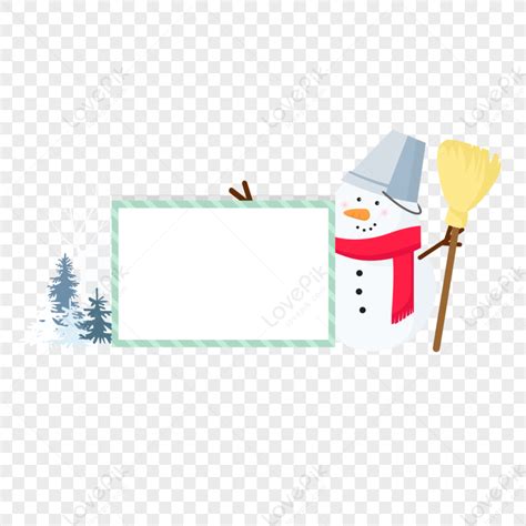 Snowman Holding Sign Clipart Png