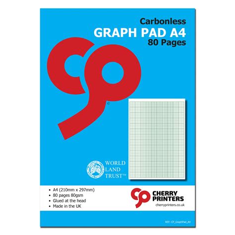 Graph Paper Pad 2mm 10mm 20mm A4 80 Pages 80gsm Cherry Printers Uk