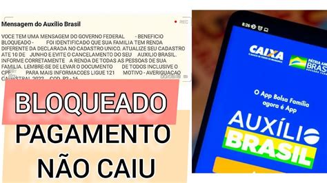 AUXÍLIO BRASIL BLOQUEADO VOCÊ TEM UMA MENSAGEM ATUALIZE SEU CADASTRO