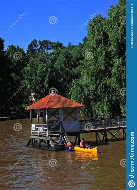 Delta Del Tigre In Argentina In Rio De La Plata And Old Wooden Pier And