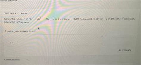 Solved Consider A Continuous Function F X The Function Has