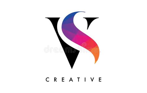 Vs Diseño De Letras Con Corte Creativo Y Textura Arcoiris Colorida Ilustración Del Vector