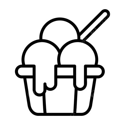 Icono De Línea De Helado Vector Png Icono De Helado Enamorarse