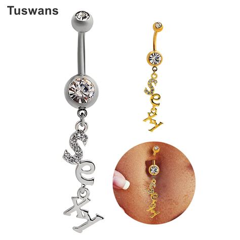 High Quality Surgical Steel Navel Piercing Sexy Letter Belly Button